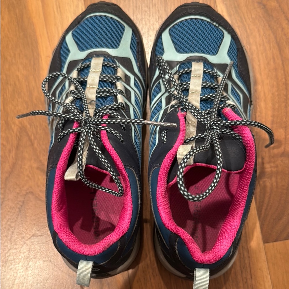 Merrill Blue and Pink Hiking Shoes, size 3. Like new!